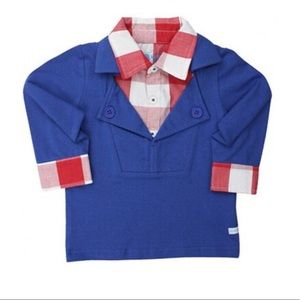 NWT Rugged Butts red gingham prep school pullover